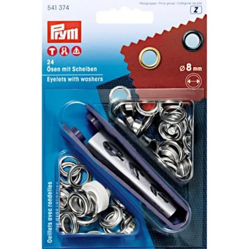 24 œillets argents diamètre 8 mm - prym 541374