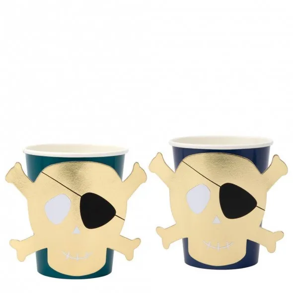 8 gobelets en carton - Pirate - MERI MERI - Perlin Paon Paon