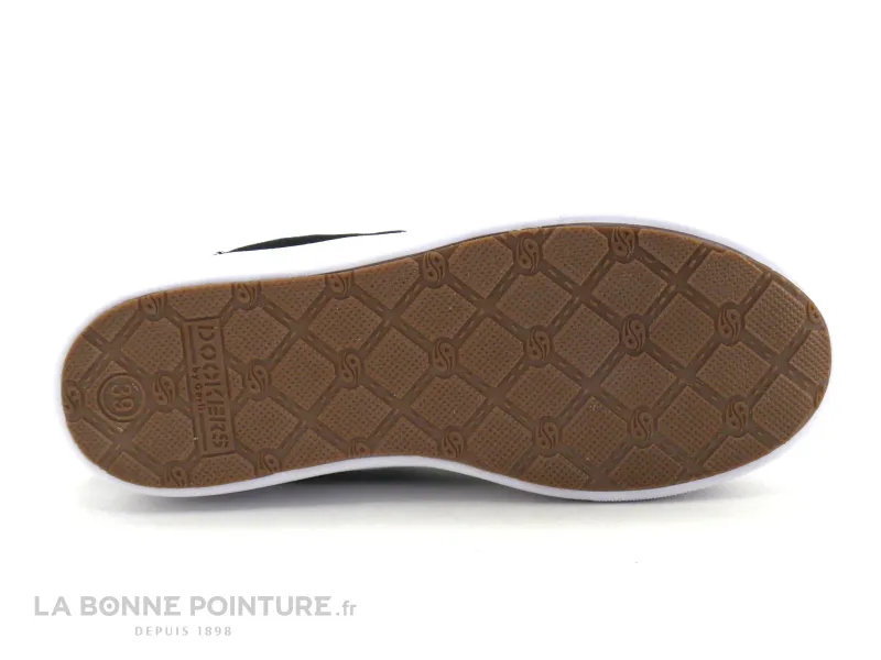 Achat chaussures Dockers Femme Chaussure en Toile, vente Dockers 50VL201 - Basket toile noire Femme - Semelle plateforme