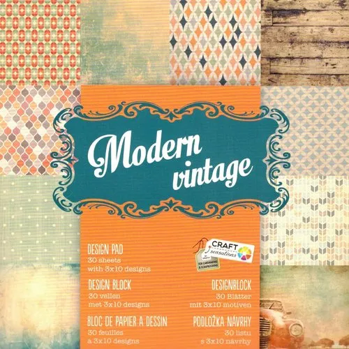 Bloc 30 feuilles papier 15x15 cm " modern vintage " scrapbooking