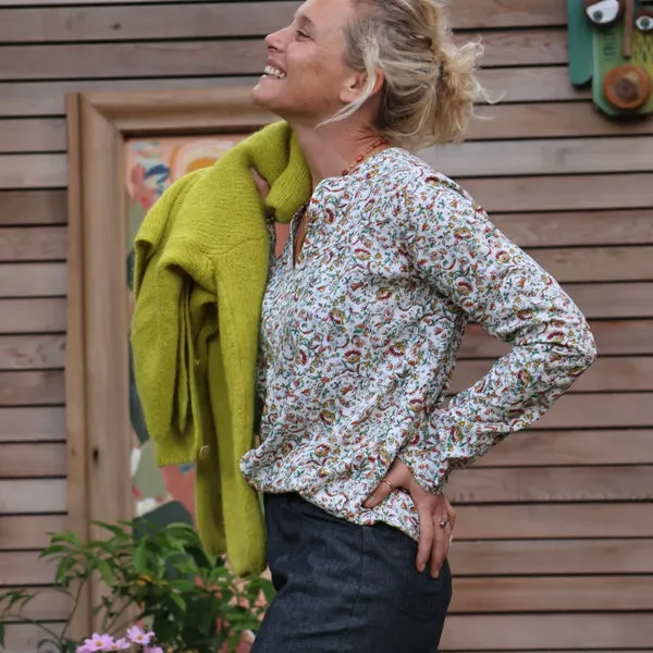 Blouse Léone - viscose fleurs précieuses