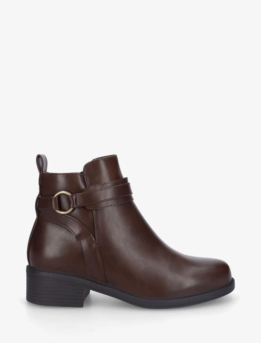 Bottines unies en simili