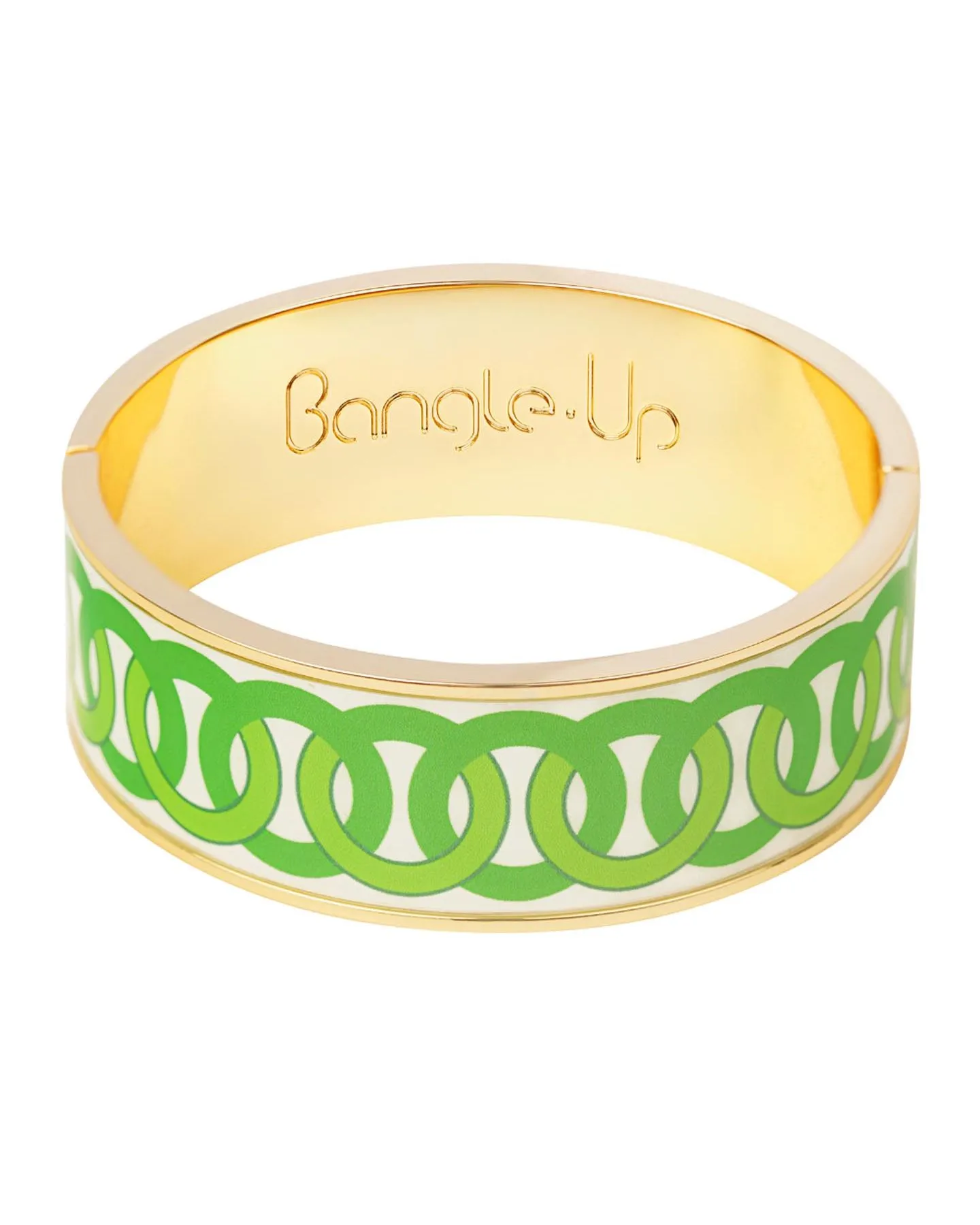 Bracelet à fermoir en laiton doré laqué green flash