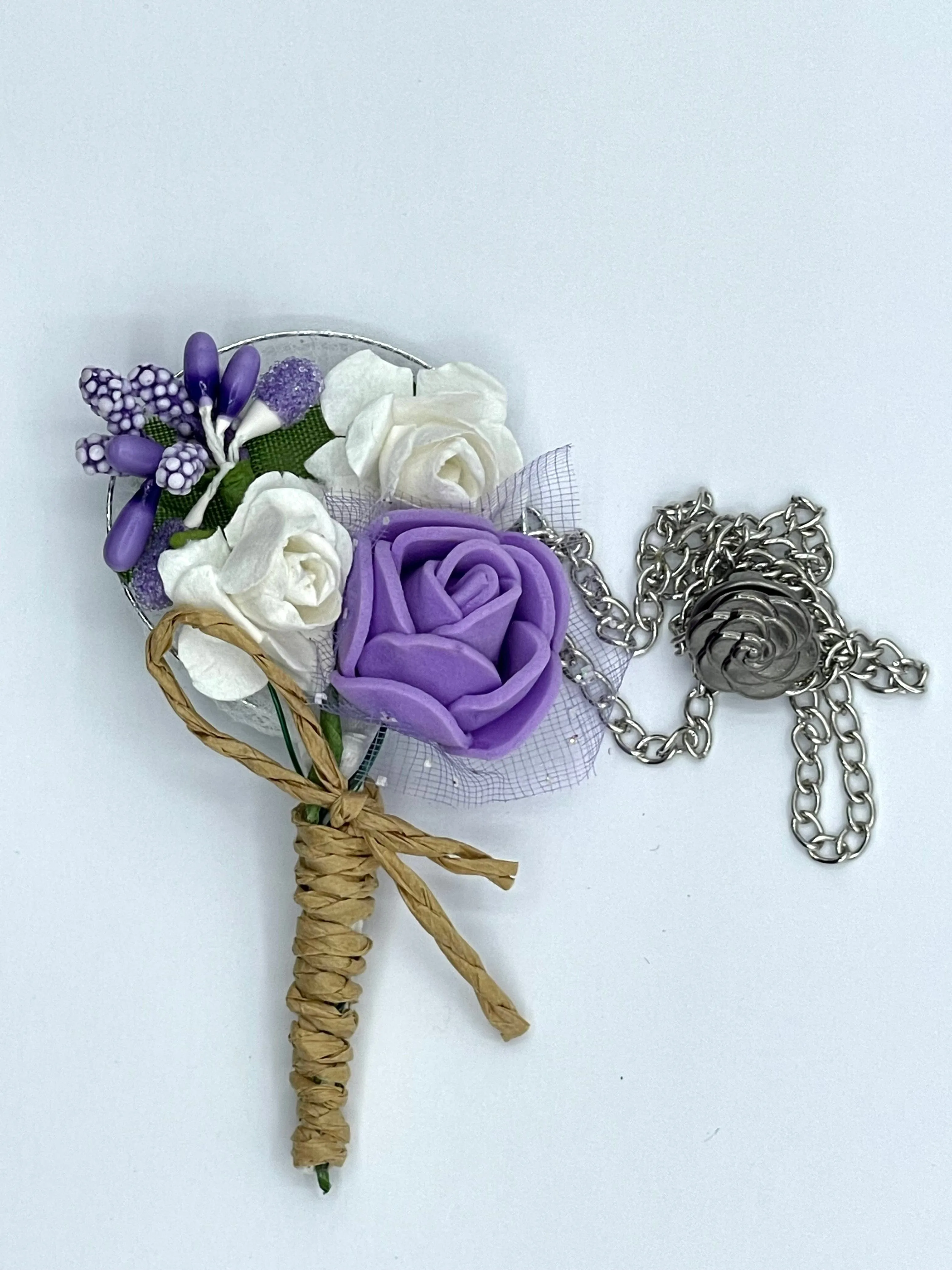 Broche Fleur et Chaine - Mauve BRC031