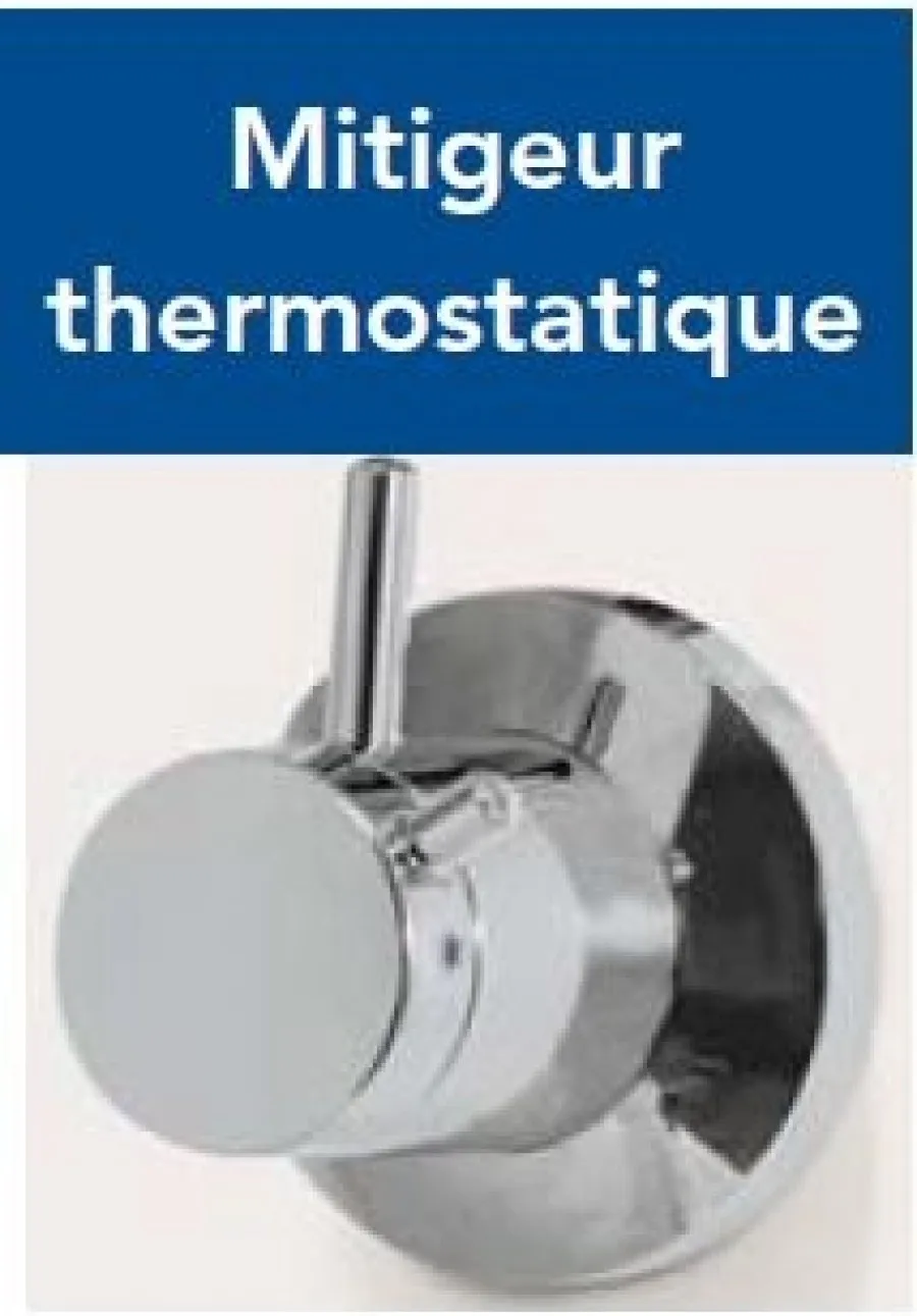 Cabine de douche 1/4 de rond CARAT 90x90 cm Thermostatique - ALUTRADE