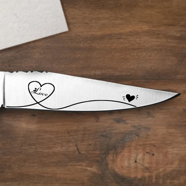 Couteau suisse laguiole à graver - Modèle Ligne coeur