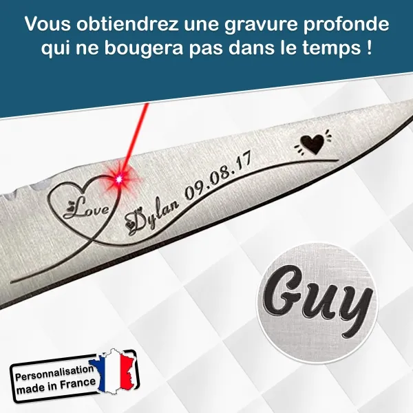 Couteau suisse laguiole à graver - Modèle Poisson