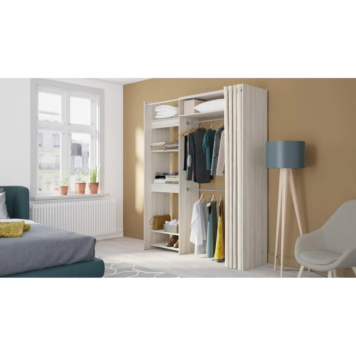 Dressing Placard Extensible + Rideau Odeon | Armoire 3 SUISSES