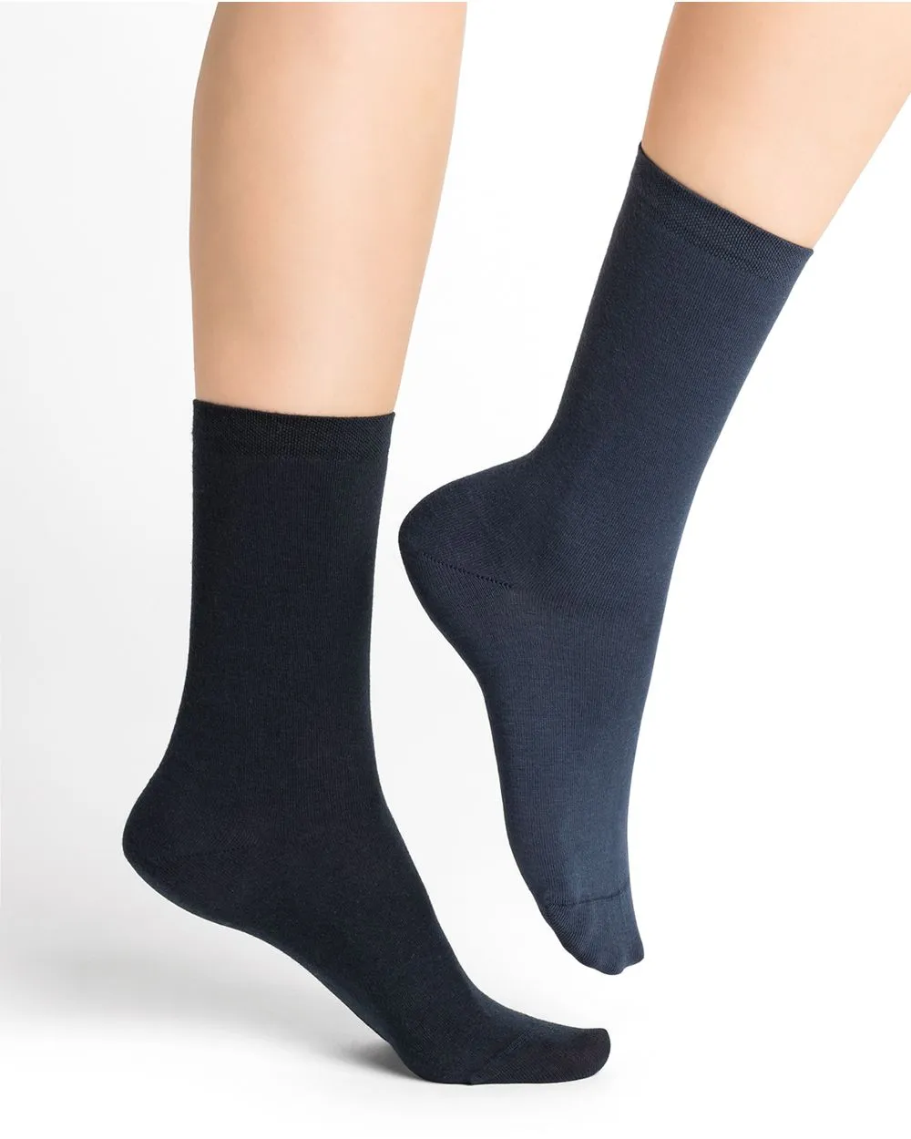 Duo Chaussettes 97% Coton unies Jean - Bleuforêt