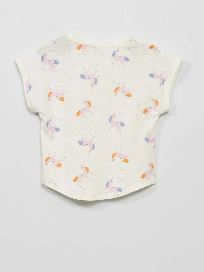 Débardeur avec cœur en sequins - Blanc