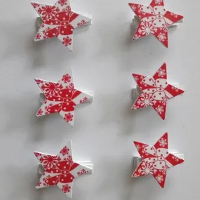 Epingles à linge "étoiles de noêl"