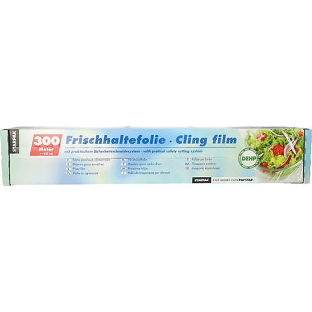 Film plastique alimentaire 300 mx45cm avec nouveau système de découpage par 6