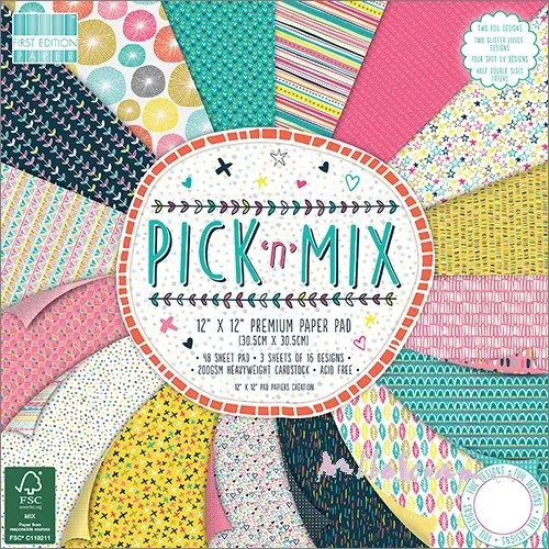 *lot de 16 feuilles 20 x 20 cm "pick'n'mix" papiers scrapbooking (ref.110)*