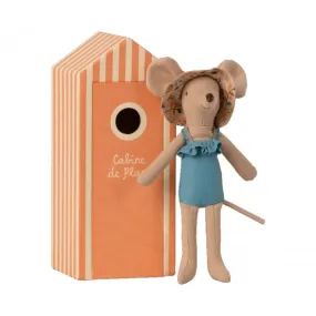 Maman Souris dans sa cabine de plage - MAILEG - Perlin Paon Paon