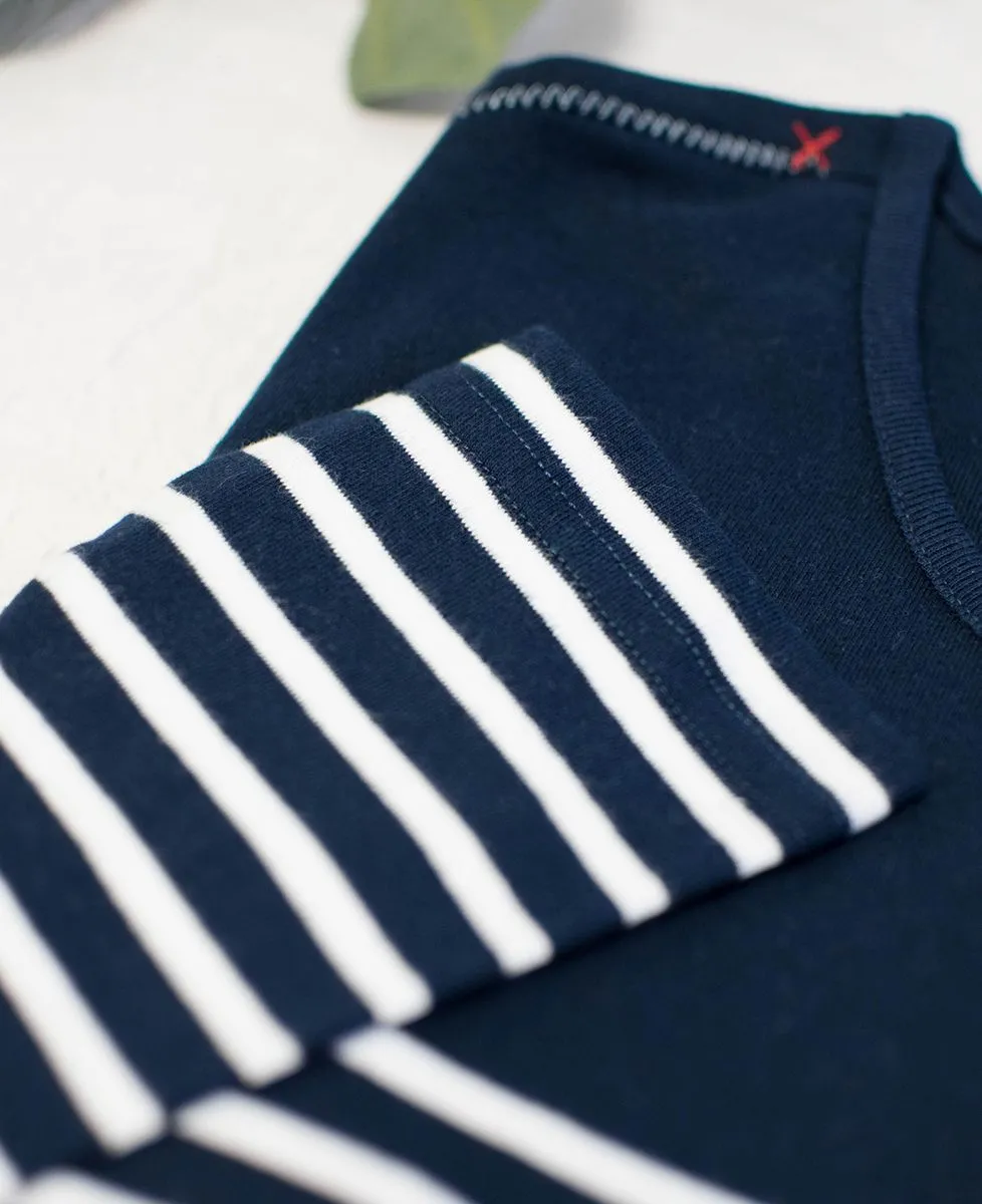 Marinière manches longues femme Petit coeur brodé personnalisé
