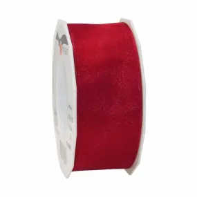 Organdi Organza laitonné 40 mm x 25 m rouge rubis