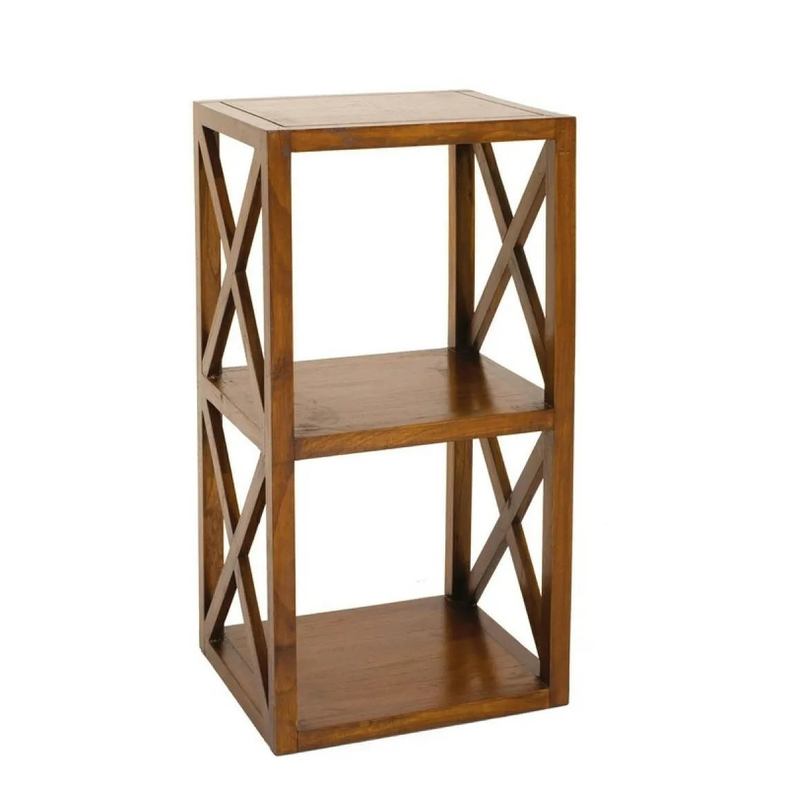 Rangement 2 cases avec croisillons en bois mindi - EDEN | 3 Suisses