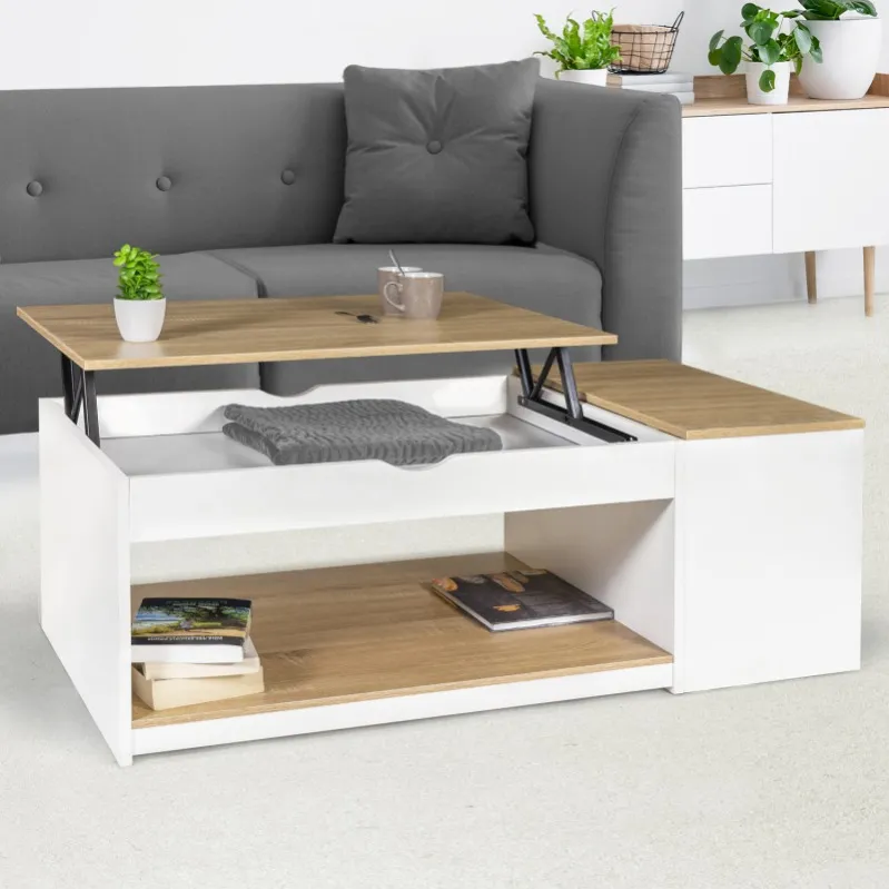 Table basse avec plateau de relevage