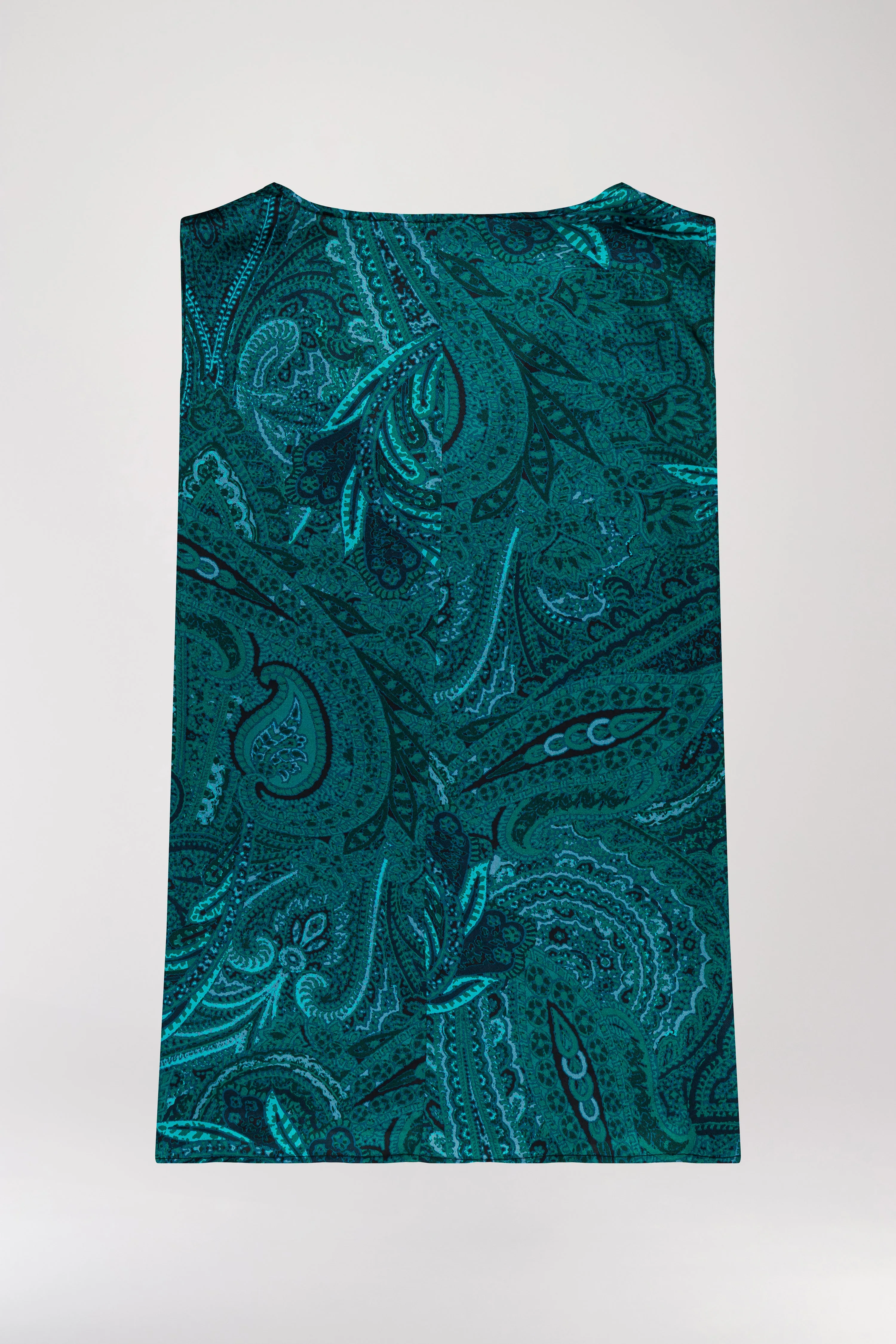 Top sans manche imprimé paisley vert