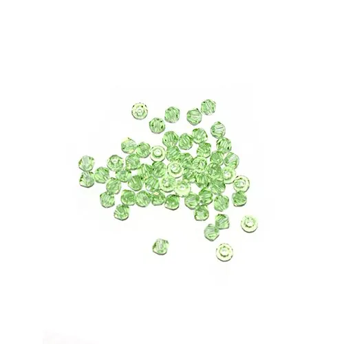 Toupie à facettes cristal 3x3 mm peridot x10