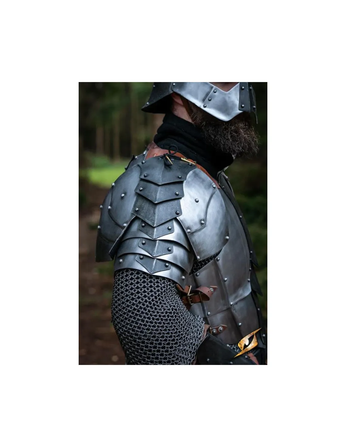 Épaulettes médiévales modèle Dreki, Polished-Epic Dark ⚔️ Boutique Épées